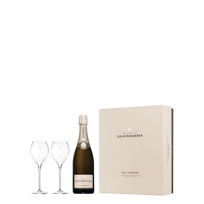 Louis Roederer Brut Premier Champagne NV & Flutes Gift Set