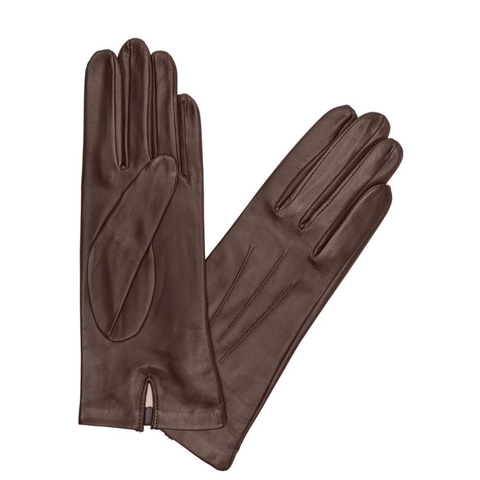 Dents Brown Silk-lined Leather Gloves