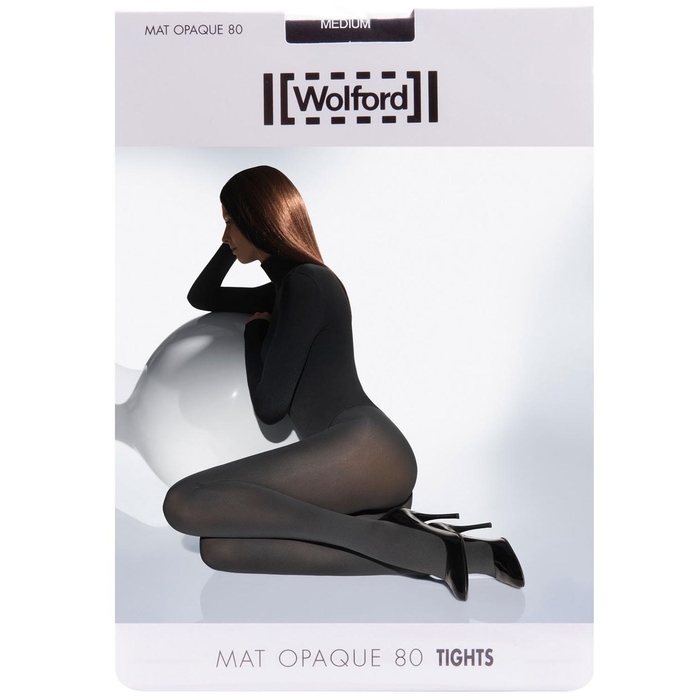WOLFORD BLACK MATTE OPAQUE TIGHTS,1506491