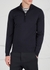 Wyvern navy half-zip merino wool jumper - John Smedley