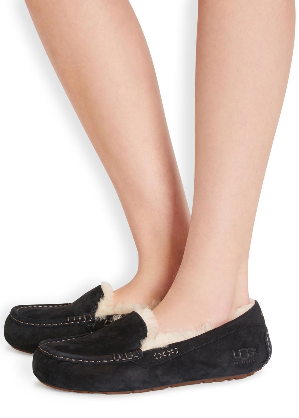 UGG Ansley black suede slippers 