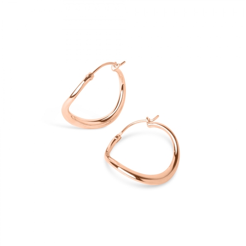 DINNY HALL ROSE GOLD WAVE SMALL HOOPS