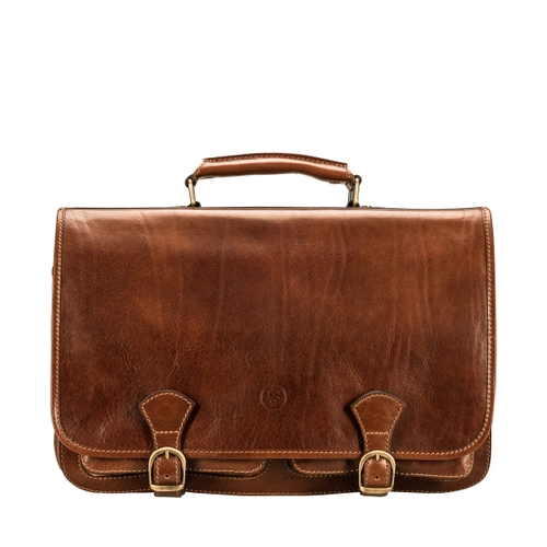 Maxwell Scott Bags Classic Men S Tan Leather Briefcase Business Bag In Chestnut Tan