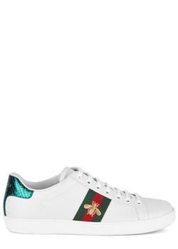 rør Træ Seks Gucci Ace embroidered white leather sneakers - Harvey Nichols