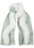 Grey fur-trimmed wool scarf - AMA Pure