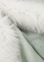 Grey fur-trimmed wool scarf - AMA Pure