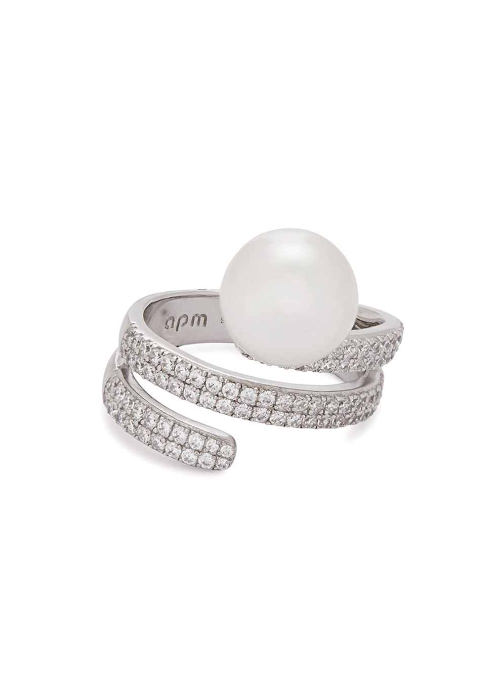APM Monaco Crystal-embellished sterling silver ring - Harvey Nichols
