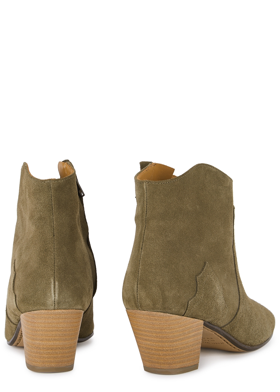 olive suede ankle boots