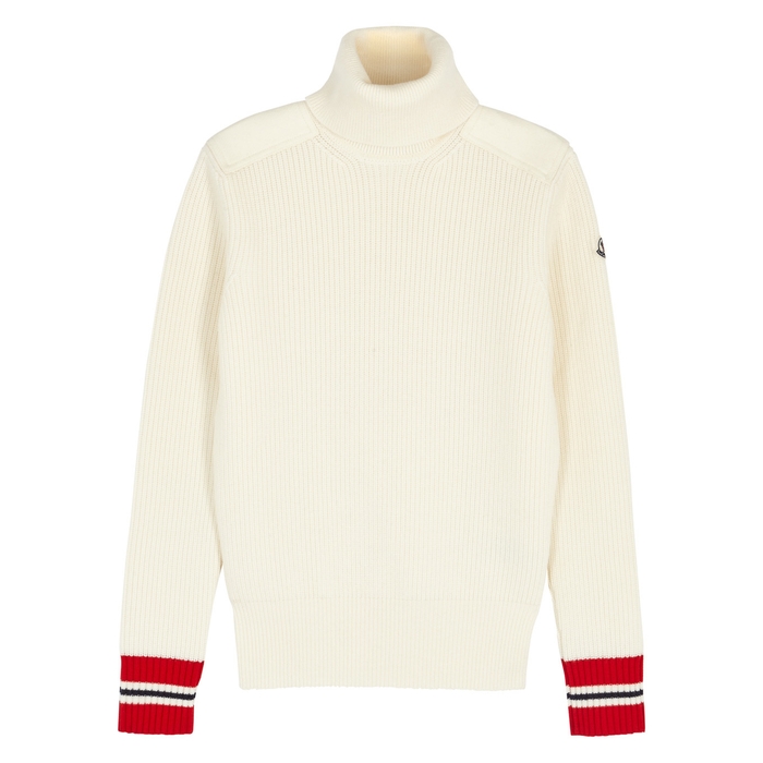 MONCLER MAGLIONE RIBBED WOOL JUMPER