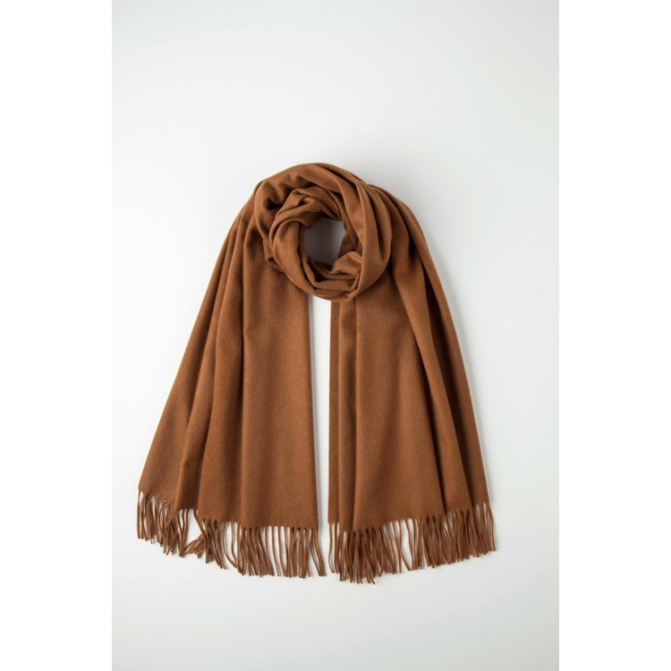 JOHNSTONS OF ELGIN JOHNSTONS OF ELGIN TOFFEE CLASSIC CASHMERE STOLE