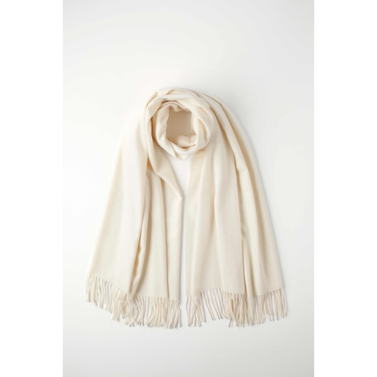 Johnstons Of Elgin White Classic Cashmere Stole