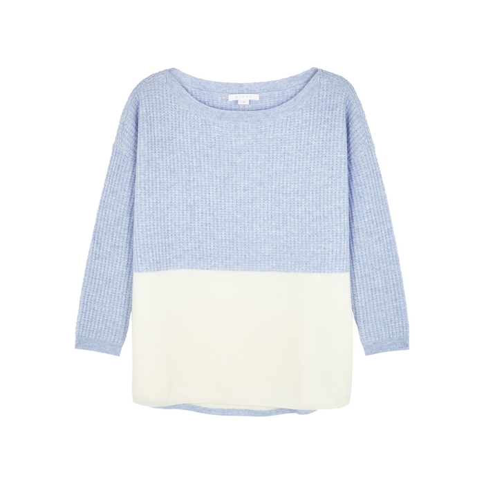 Duffy TWO-TONE WAFFLE-KNIT CASHMERE JUMPER