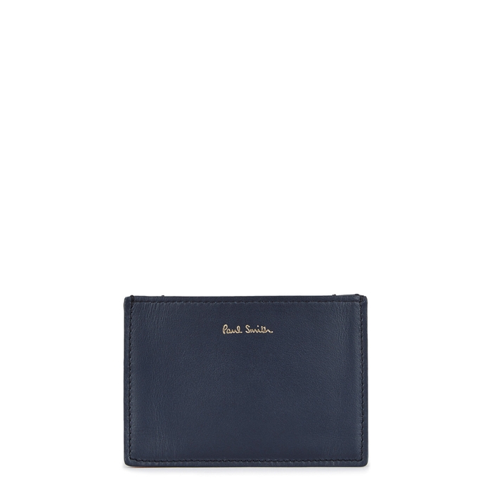 PAUL SMITH CONCERTINA NAVY LEATHER CARD HOLDER