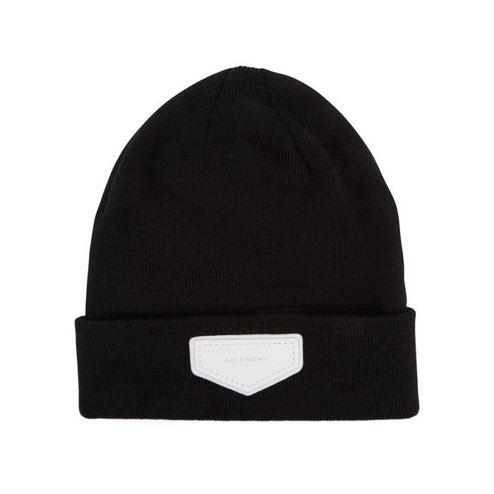 GIVENCHY BLACK KNITTED BEANIE