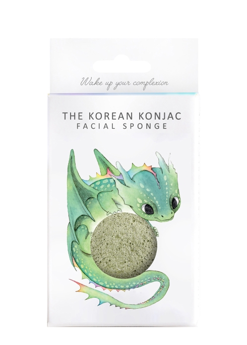 The Konjac Sponge Company Mythical Dragon French Green Clay Konjac Sponge