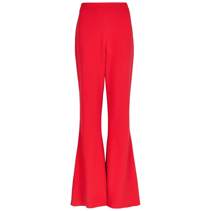 BRANDON MAXWELL RED FLARED TROUSERS