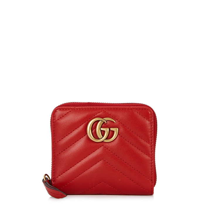 GUCCI GG MARMONT RED LEATHER WALLET