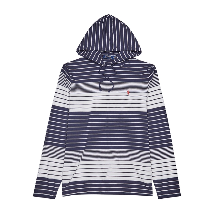 POLO RALPH LAUREN STRIPED HOODED COTTON TOP