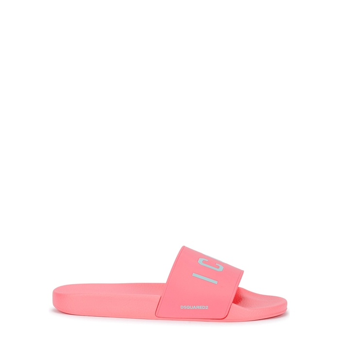 DSQUARED2 PINK ICON RUBBER SLIDERS