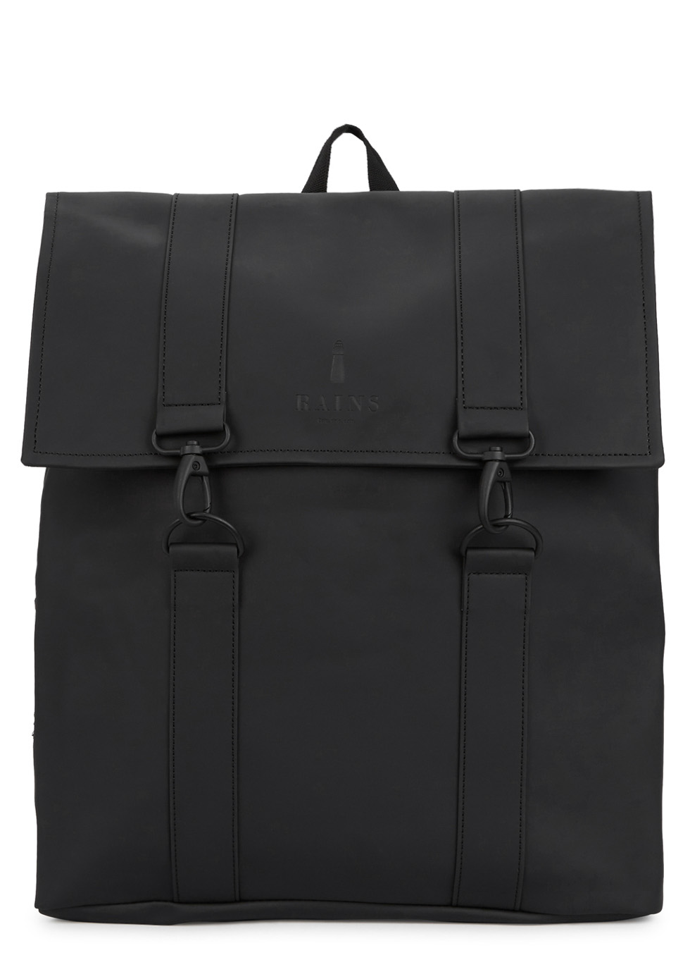 Rains Black rubberised backpack - Harvey Nichols