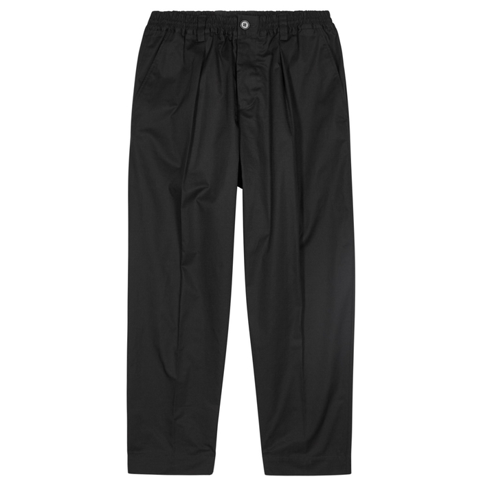 MARNI BLACK CROPPED COTTON TROUSERS