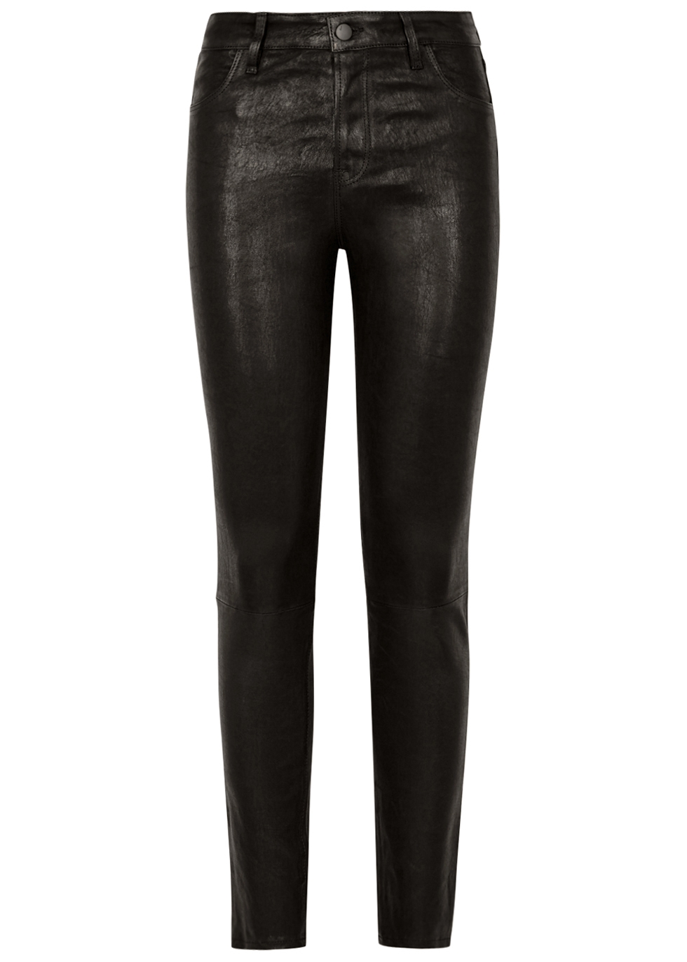 Maria high-rise leather skinny jeans