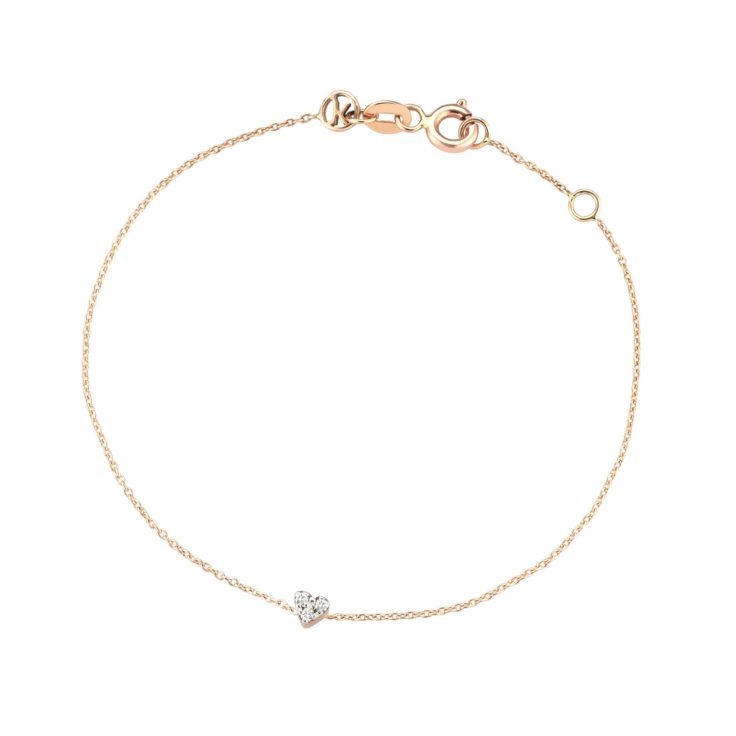 Kismet by Milka 14ct rose gold diamond heart bracelet - Harvey Nichols