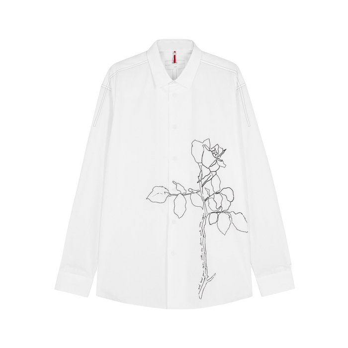 OAMC FLOWER-EMBROIDERED COTTON SHIRT