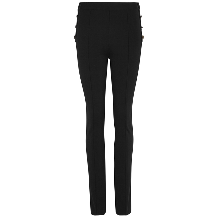 GIVENCHY BLACK FLARED-LEG STRETCH-JERSEY TROUSERS