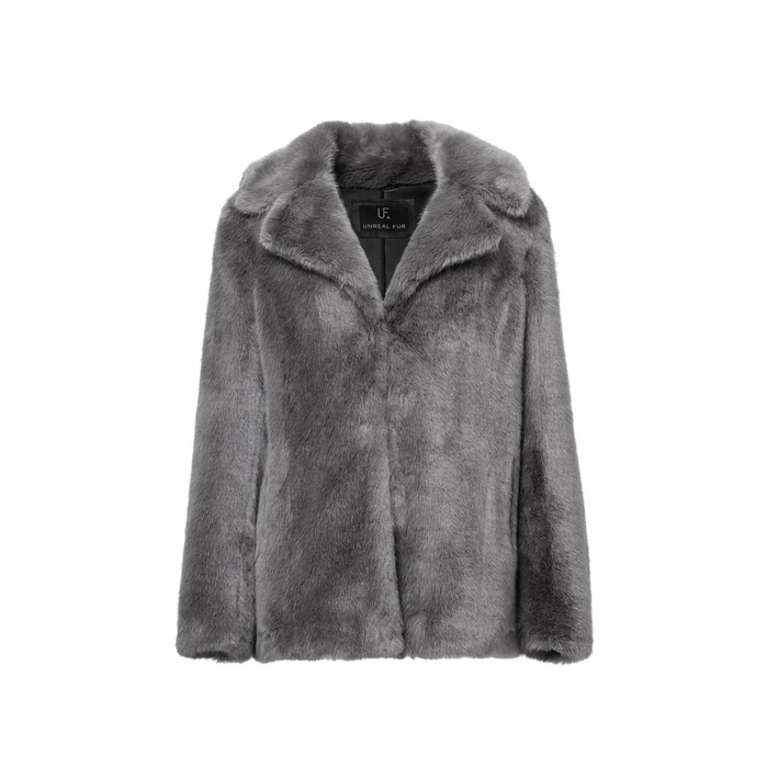 Unreal Fur FAUX REAL COAT IN GREY