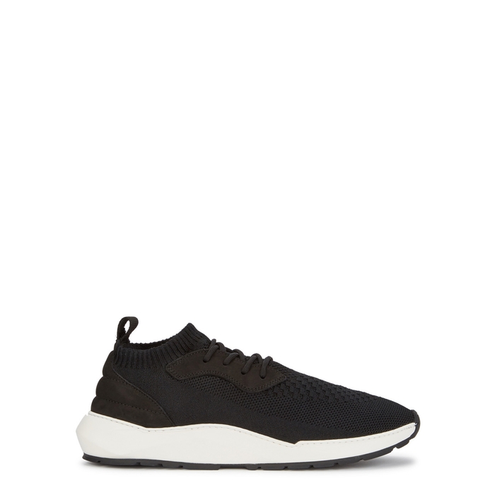 FILLING PIECES SPEED ARCH RUNNER BLACK KNITTED TRAINERS