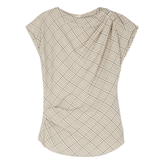 ISABEL MARANT KYLES CHECKED COTTON TOP