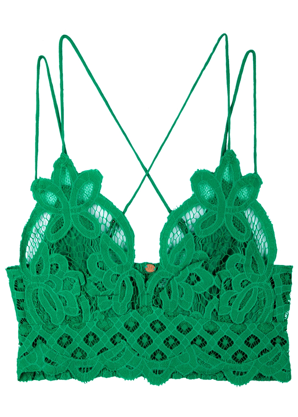 Free People Adella green lace bra top - Harvey Nichols