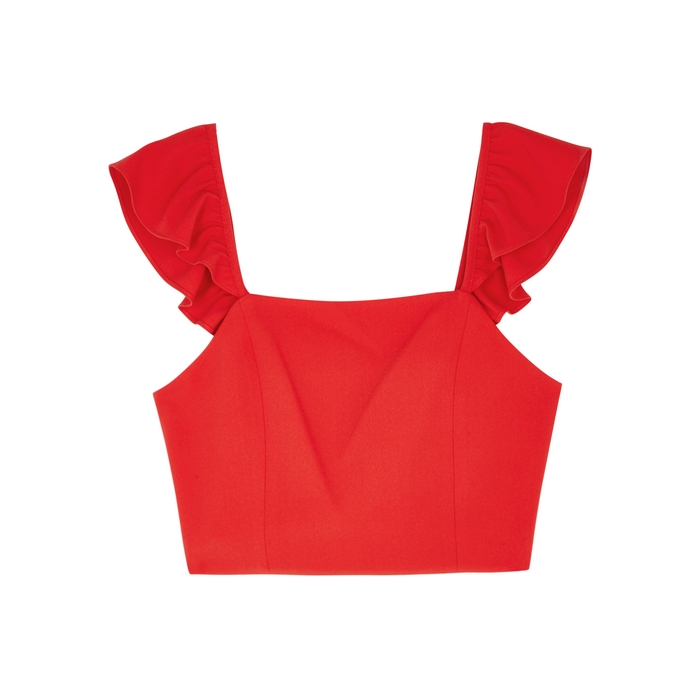 ALICE AND OLIVIA CELESTIA RED CROPPED TOP