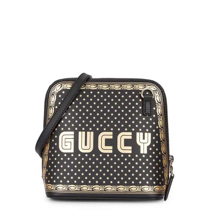 GUCCI GUCCY MINI PRINTED LEATHER SHOULDER BAG