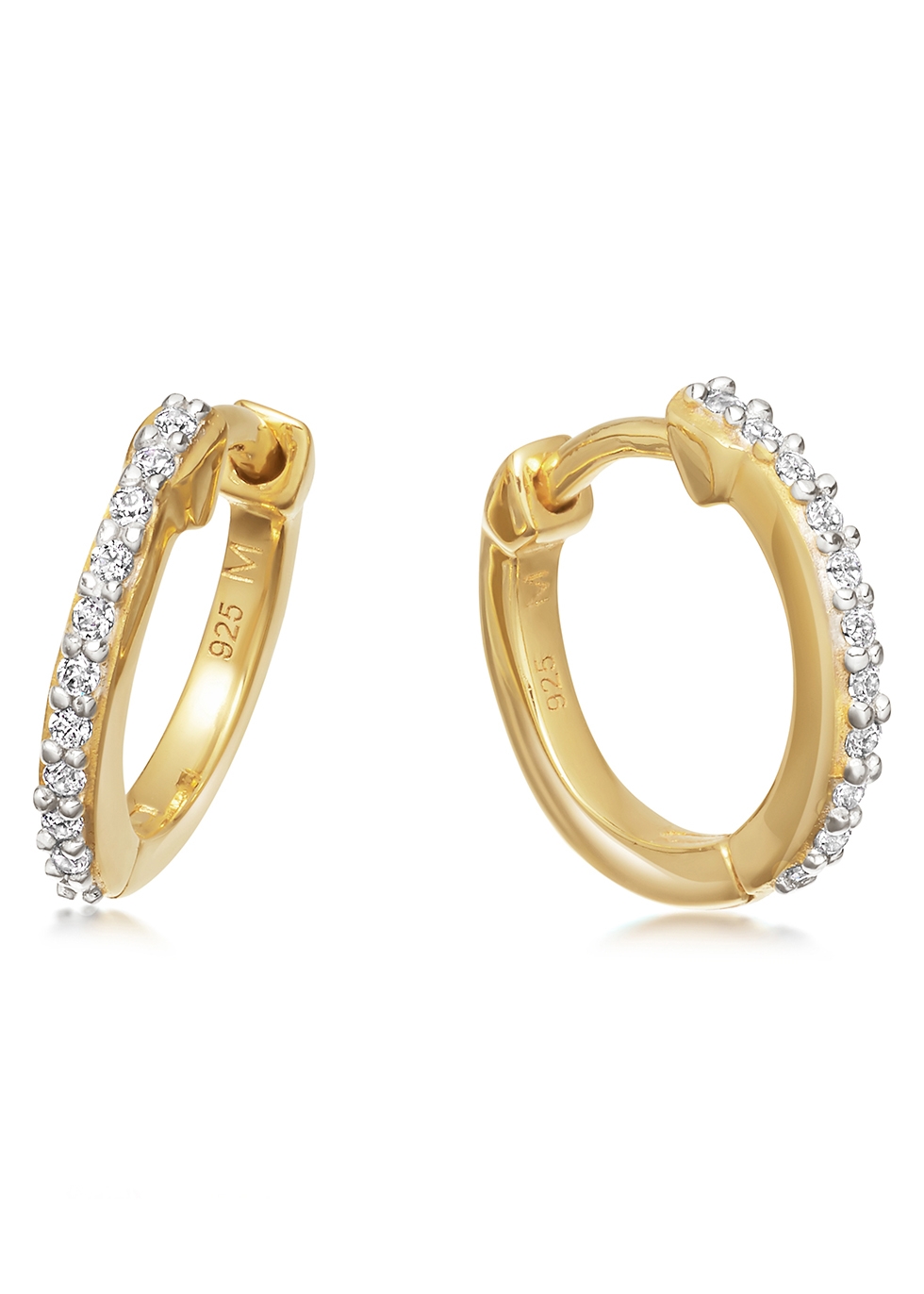 Missoma Pavé Huggie 18kt gold vermeil hoop earrings - Harvey Nichols