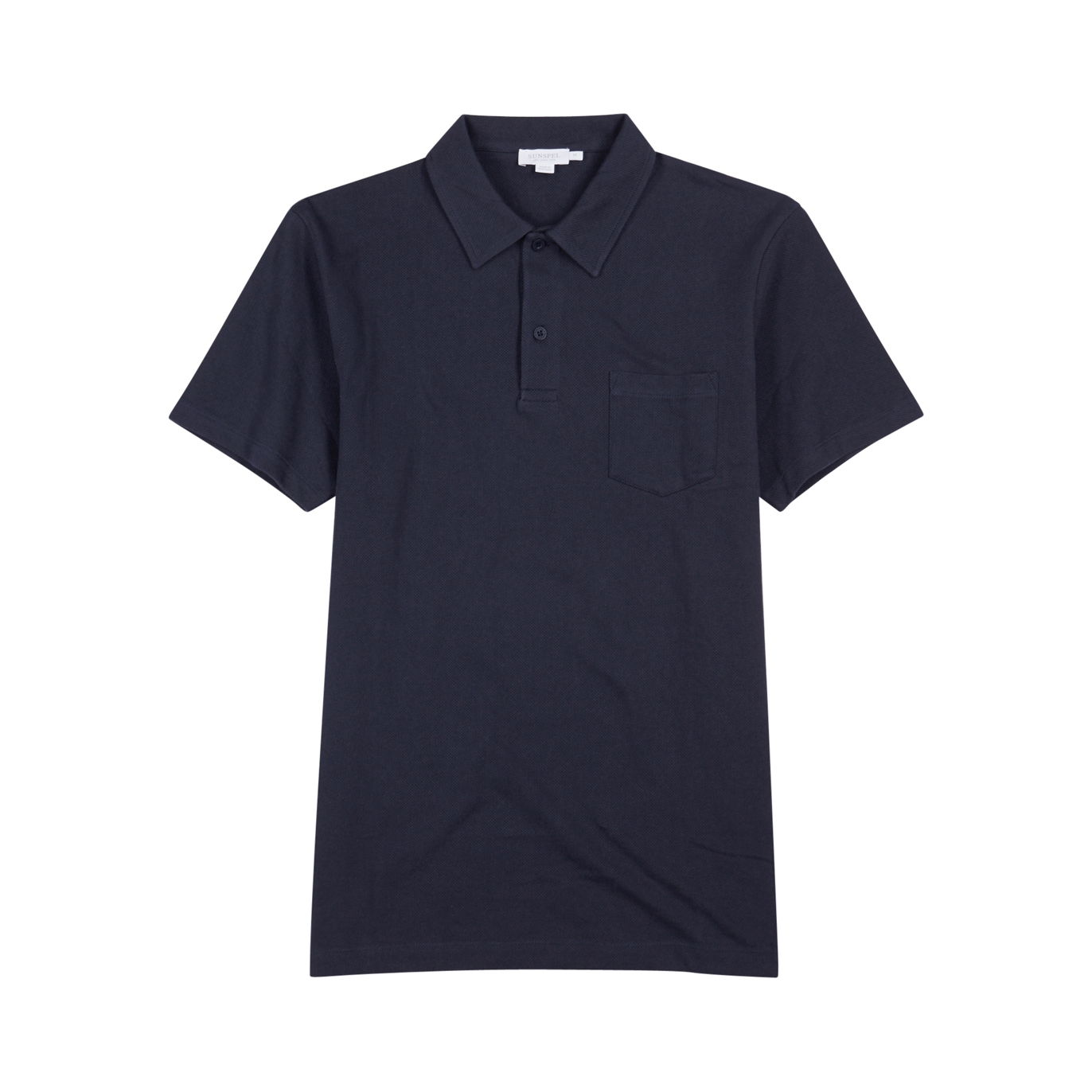 Sunspel Riviera Piqué Cotton Polo Shirt - Navy - S