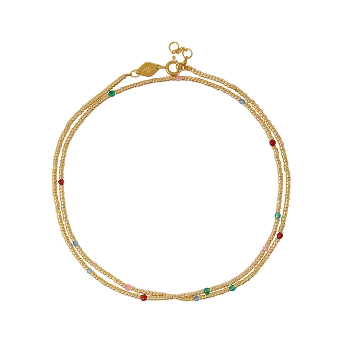 ANNI LU JUVEL 18KT GOLD-PLATED BEADED NECKLACE