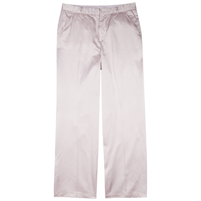 OUR LEGACY LIGHT PINK STRAIGHT-LEG SATIN TROUSERS
