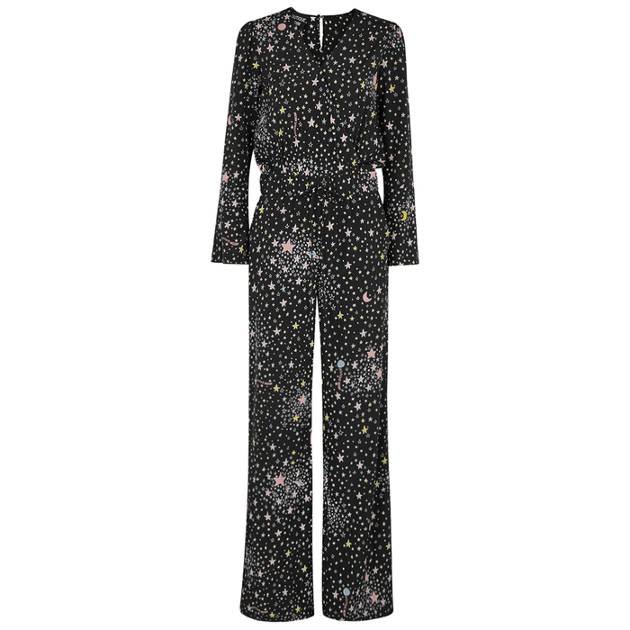 BOUTIQUE MOSCHINO PRINTED STRETCH-SILK JUMPSUIT
