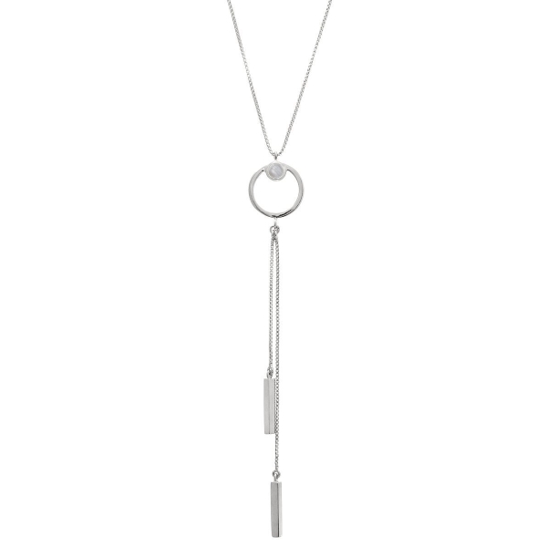 EDGE OF EMBER LUNA SILVER LARIAT NECKLACE