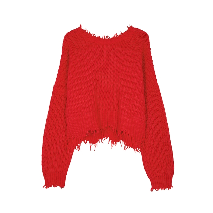 WILDFOX Palmetto chunky-knit cotton jumper