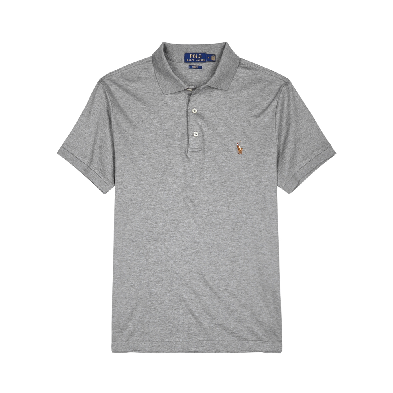 Polo Ralph Lauren Grey slim Pima cotton polo shirt - Harvey Nichols