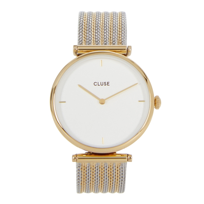 CLUSE TRIOMPHE SILVER AND GOLD TONE WATCH