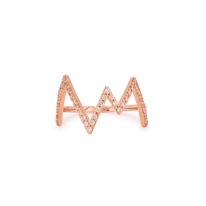 ROSIE FORTESCUE HEARTBEAT 18KT ROSE GOLD-PLATED RING