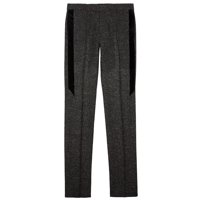 GIVENCHY CHARCOAL SLIM-LEG STRETCH-WOOL TROUSERS