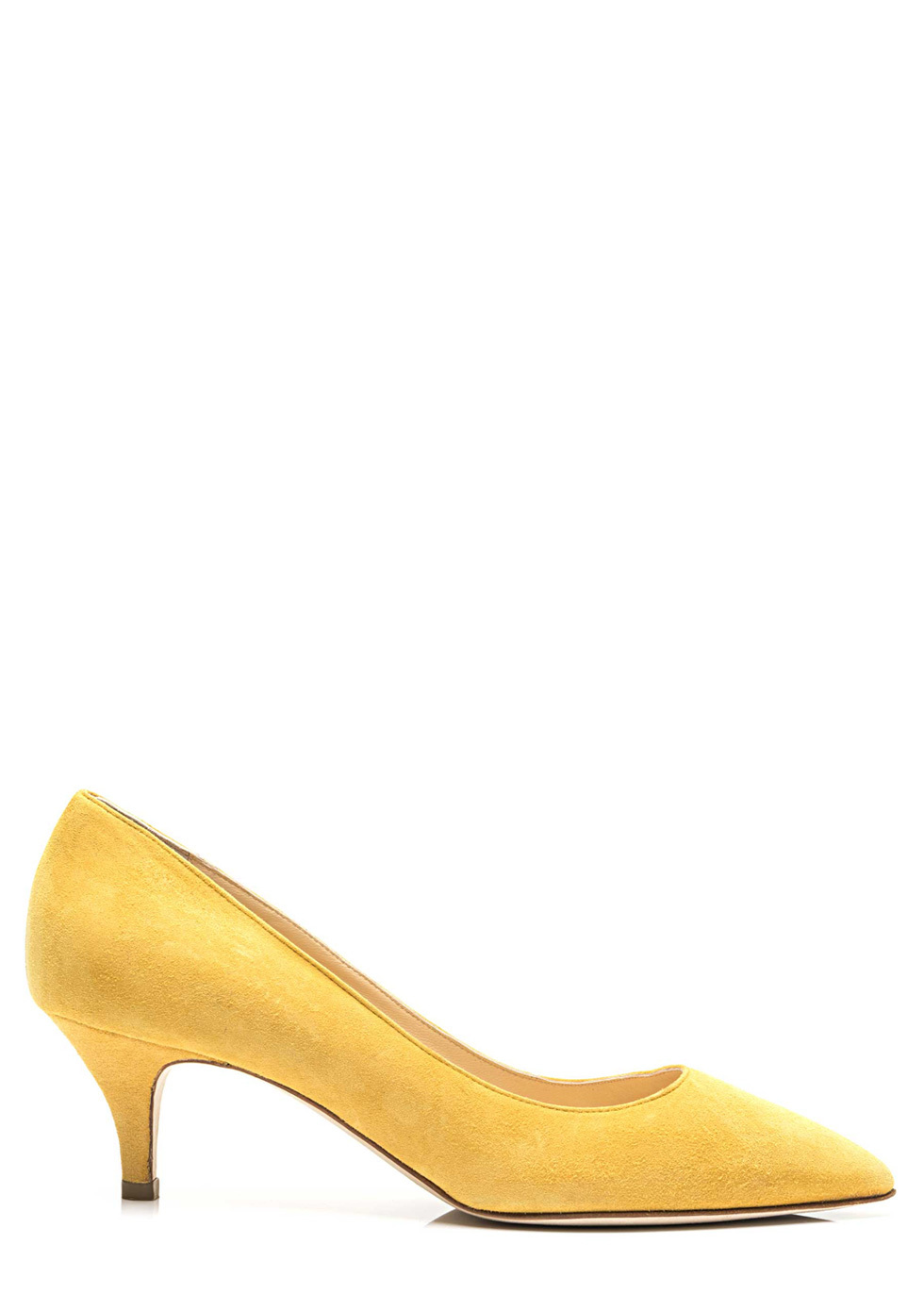 yellow kitten heel pumps