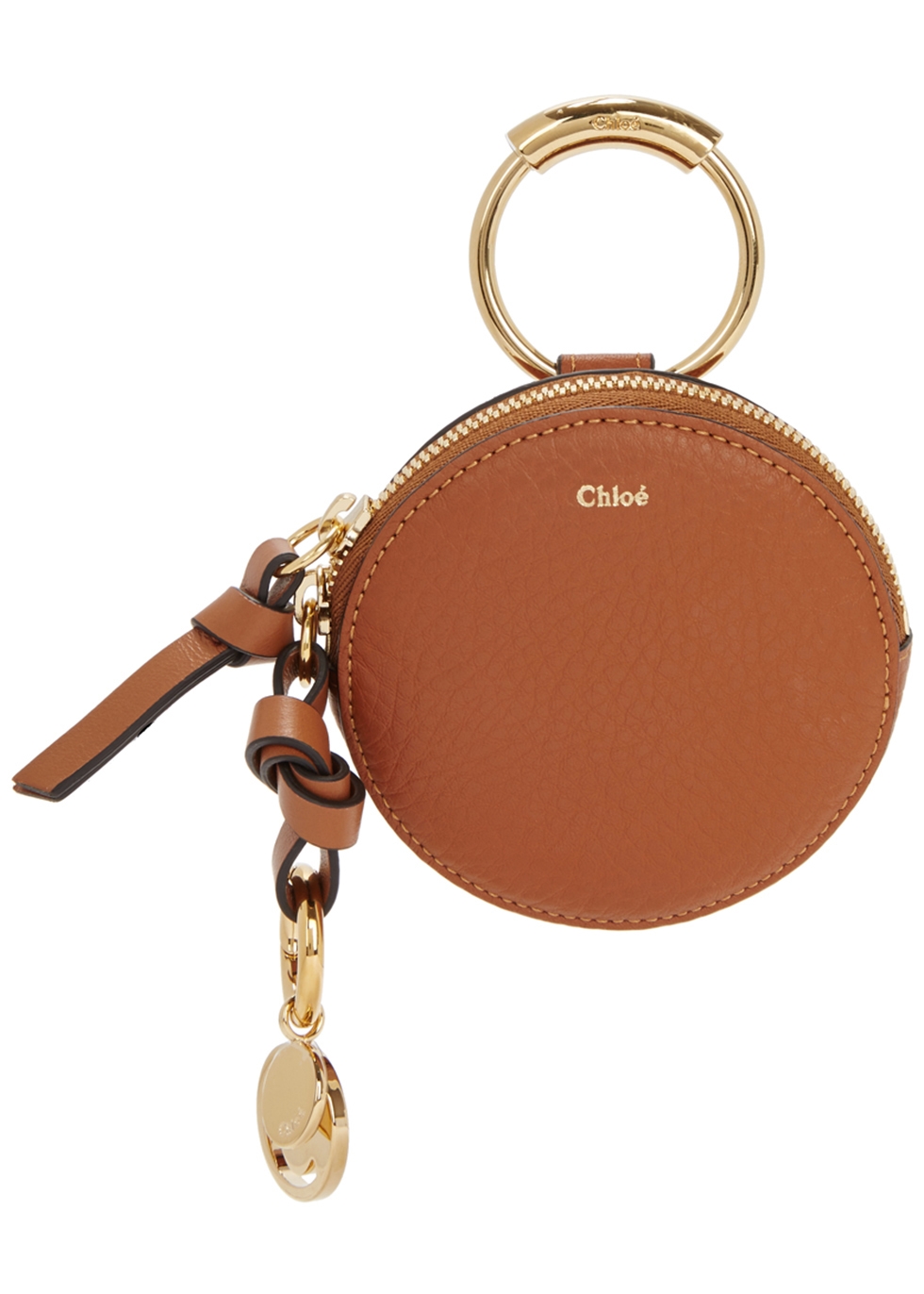 Alphabet mini brown leather coin purse - Chloé