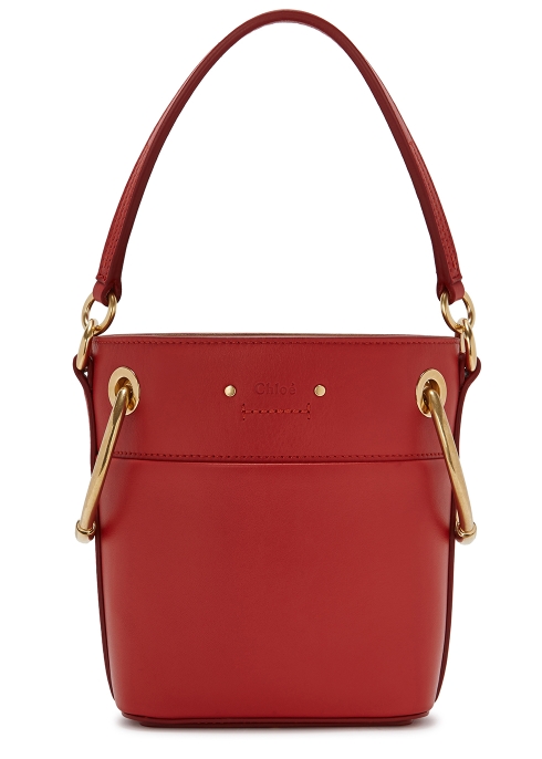 Roy mini red leather bucket bag - Chloé