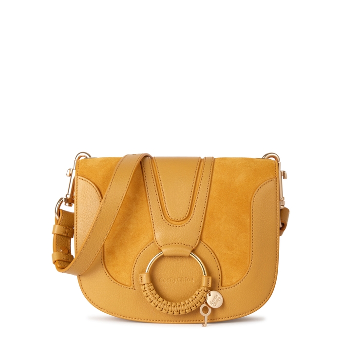 SEE BY CHLOÉ SEE BY CHLOÉ HANA GOLDEN YELLOW LEATHER SHOULDER BAG